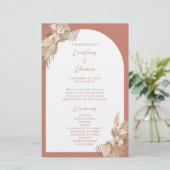 Boho Terracotta Arch Pampas Grass trouwprogramma (Staand voorkant)