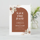 boho terracotta arch Save the Date (Staand voorkant)