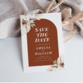 boho terracotta arch Save the Date