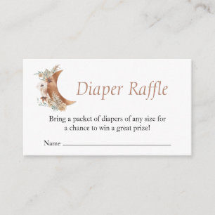 Boho Terracotta Baby shower Diaper Raffle Informatiekaartje