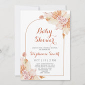 Boho Terracotta Baby shower Uitnodiging (Voorkant)