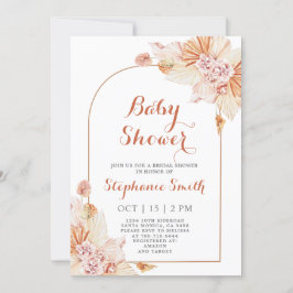 Boho Terracotta Baby shower Uitnodiging
