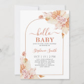 Boho Terracotta Baby shower Uitnodiging (Voorkant)