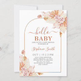 Boho Terracotta Baby shower Uitnodiging