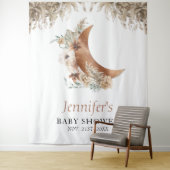 Boho Terracotta Baby shower Wandkleed (In situ)