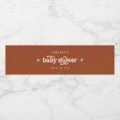 Boho Terracotta Baby shower  Waterfles Etiket (Enkel label)