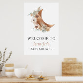 Boho Terracotta Baby shower Welkomstteken Poster (Keuken)