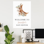 Boho Terracotta Baby shower Welkomstteken Poster (Thuiskantoor)