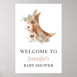 Boho Terracotta Baby shower Welkomstteken Poster