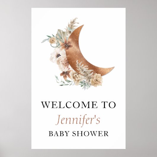 Boho Terracotta Baby shower Welkomstteken Poster (Voorkant)