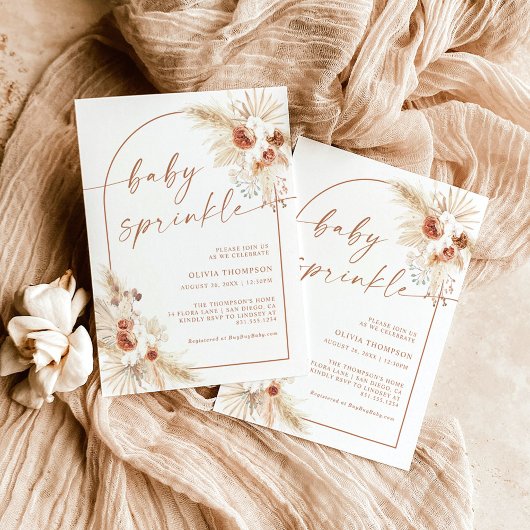 Boho Terracotta Baby Sprinkle Shower Kaart