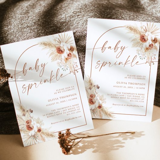 Boho Terracotta Baby Sprinkle Shower Kaart