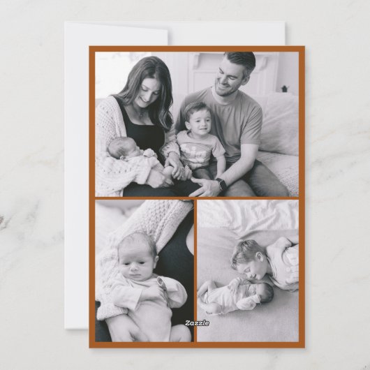 Boho Terracotta Baby's 1e Kerstboog Foto Feestdagenkaart (Achterkant)