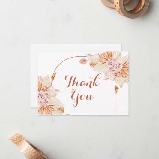 Boho Terracotta bedankt voor je briefkaarten (Voorkant / Achterkant in situ)