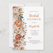 Boho Terracotta Beige Bloemige Bruiloft Borrel Kaart (Voorkant)