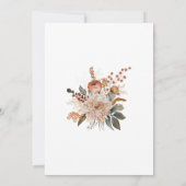 Boho Terracotta Beige Bloemige Bruiloft Borrel Kaart (Achterkant)