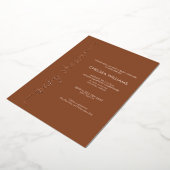 Boho Terracotta, Beige & Echte Folie Baby Shower Uitnodiging (Gedraaid)