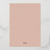 Boho Terracotta, Beige & Echte Folie Baby Shower Uitnodiging (Achterkant)
