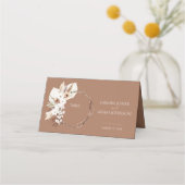 Boho Terracotta Beige Gedroogde Bloemenkrans Bruil Plaatskaartje (Voorkant)