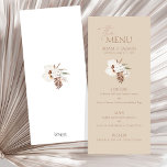 Boho Terracotta Beige Pampas Gras Bloemenbruiloft Menu<br><div class="desc">Introductie van onze Boho Terracotta Brown Pampas Grass Floral Wedding Menu, een boeiende mix van bohemian charme en rustieke elegantie. Omarm de grillige allure van pampasgras en delicate witte orchideeën, geplaatst tegen een achtergrond van wit en terracottabruin, voor een botanisch geïnspireerd feest dat de essentie van de boho-romance vastlegt. Gemaakt...</div>