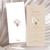 Boho Terracotta Beige Pampas Gras Bloemenbruiloft Menu