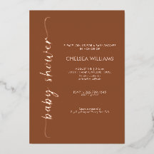 Boho Terracotta, Beige & Real Folie Baby shower