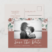 Boho Terracotta & Beige Save the Date Huwelijk Briefkaart (Voorkant / Achterkant)