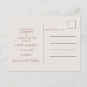 Boho Terracotta & Beige Save the Date Huwelijk Briefkaart (Achterkant)