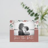 Boho Terracotta & Beige Save the Date Huwelijk Briefkaart (Staand voorkant)