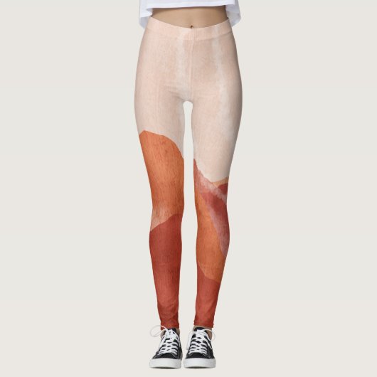 Boho terracotta bergen, abstract poster. leggings (Voorkant)