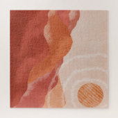 Boho terracotta bergen, abstract poster. legpuzzel (Horizontaal)