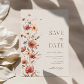 Boho Terracotta Bewaar de datum Bruiloft Uitnodigi Save The Date