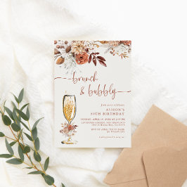 Boho Terracotta Birthday Brunch en Bubble Kaart