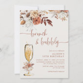 Boho Terracotta Birthday Brunch en Bubble Kaart (Voorkant)