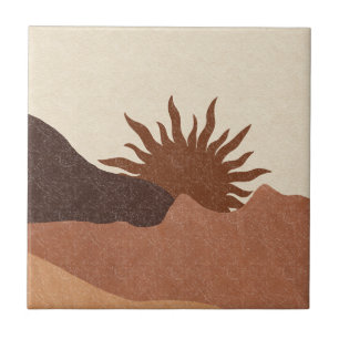 Boho Terracotta Bisque Desert Sun Mountains Tegeltje