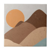 Boho Terracotta Bisque Desert Sun Mountains Tegeltje (Voorkant)