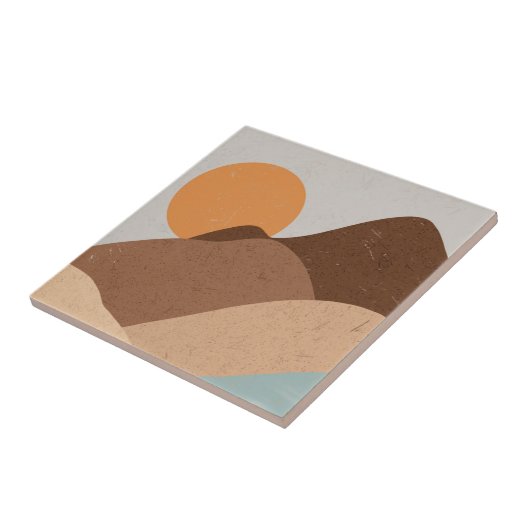 Boho Terracotta Bisque Desert Sun Mountains Tegeltje (Zijkant)