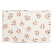 Boho Terracotta Blad Botanisch Patroon Kussenhoes (Achterkant-Links)
