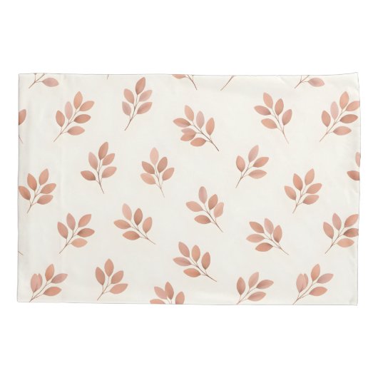 Boho Terracotta Blad Botanisch Patroon Kussenhoes (Achterkant-Links)