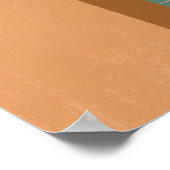 Boho Terracotta Blauwgroen Kustillustratie Kunst Poster (Hoek)