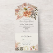 Boho Terracotta Bloem All-in-One Uitnodiging (Binnen)