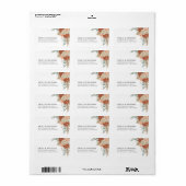 Boho Terracotta Bloem Bruiloft Retouradres Etiket (Full Sheet)