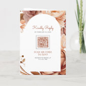 Boho Terracotta Bloem Herten QR Code Bruiloft (Achterkant)
