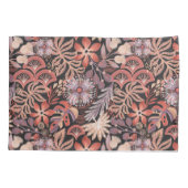 Boho Terracotta Bloem Motief Kussen Hoes Set (Achterkant-Links)