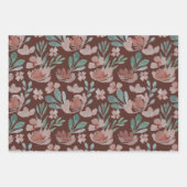 Boho Terracotta Bloem Waterverf Patroon Inpakpapie Inpakpapier Vel (Voorkant)