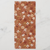 Boho Terracotta Bloem Wilde Bloem Zwarte Bruiloft Menu (Achterkant)