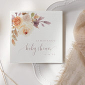 Boho Terracotta Bloemen Baby shower Papier Servet