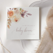 Boho Terracotta Bloemen Baby shower Papier Servet