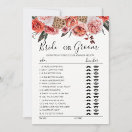 Boho terracotta bloemen bruid of bruidegom spel kaart