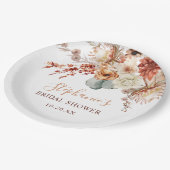 Boho Terracotta Bloemen Bruiloft Bridal Shower Papieren Bordje (Gekanteld)